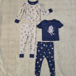 Penelope Mack Navy and Light Pink Penguin Pajama Bundle